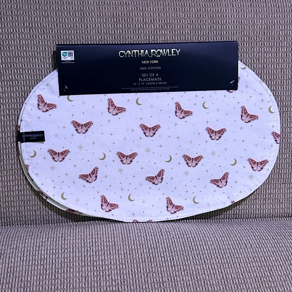 Cynthia Rowley Cosmic Butterflies Set Of 4 Placemats NWTS